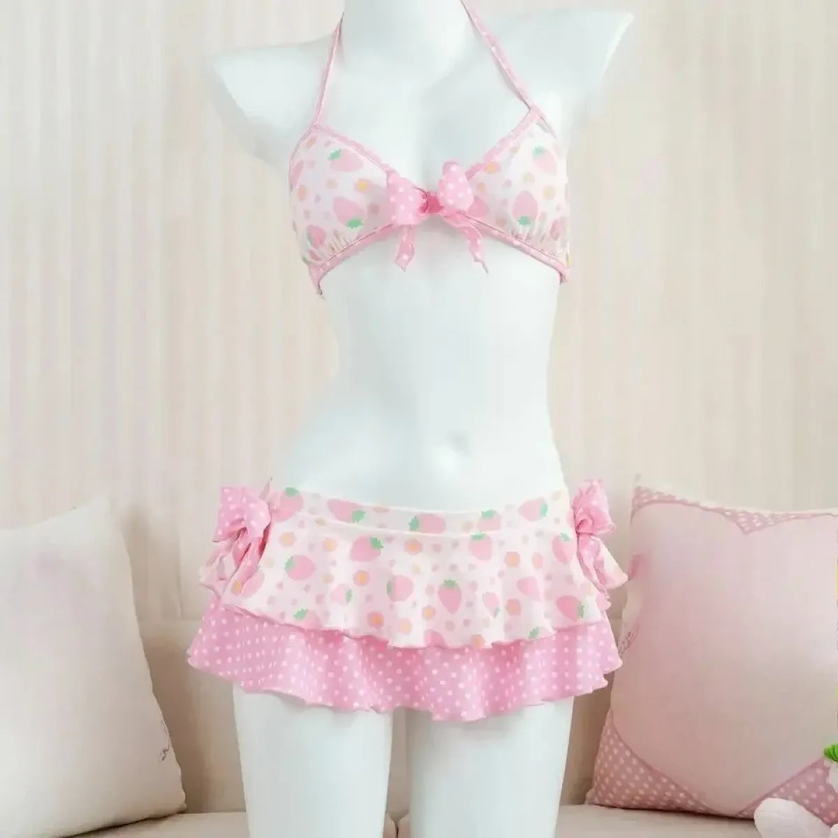 Japanese Polka Dot Bikini Set with Tiered Skirt - Bottoms - Swimsuit / Bikini / One-Piece Swimwear - 14