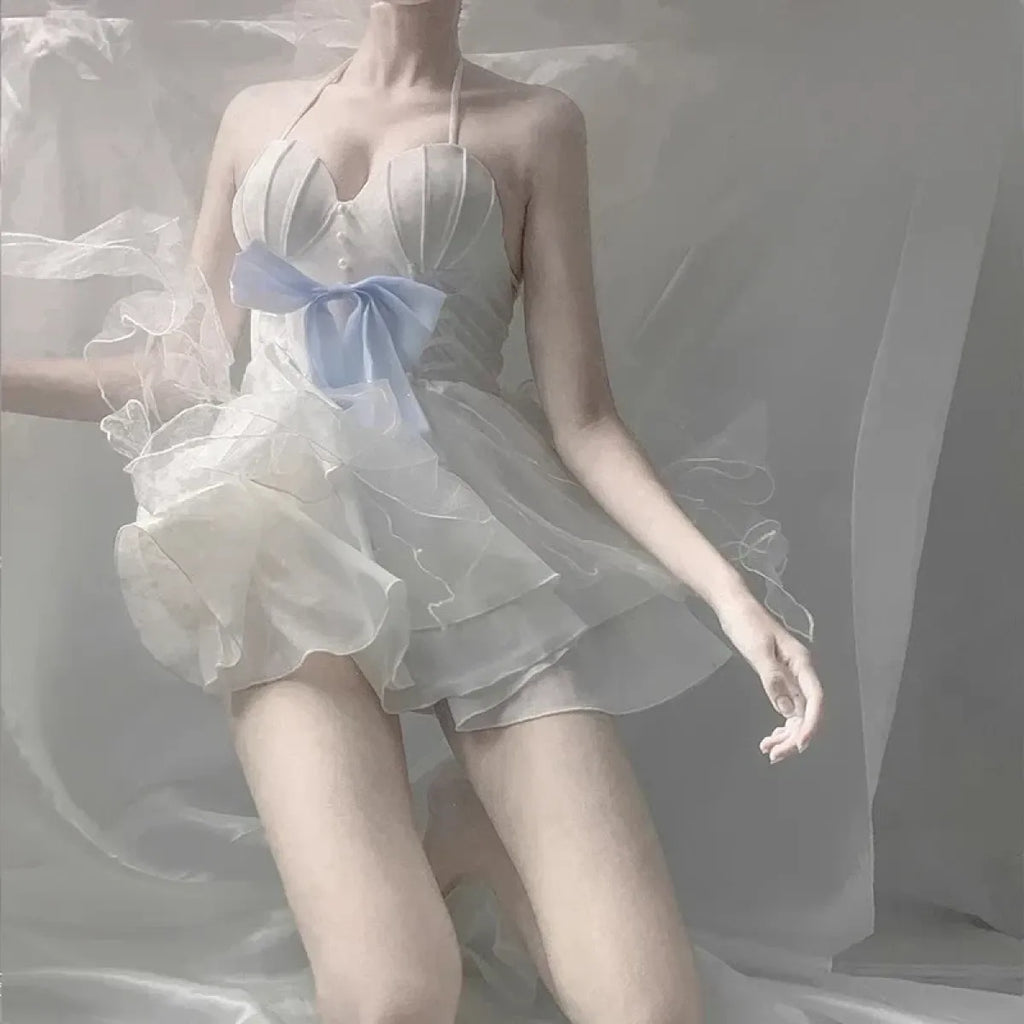 Sweet Lolita Bow One-Piece Swimsuit - Swimsuits - Swimsuit / Bikini / One-Piece Swimwear - 4