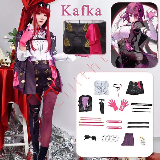 Kafka Cosplay Costume - Honkai Star Rail - Kawaii Stop - Convention, Cosplay, Costume, Fujian, Game, Honkai Star Rail, Kafka, Mainland China, Pants, Polyester, Sets, Top, Unisex