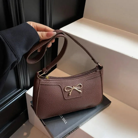 Bow Baguette Shoulder Bag