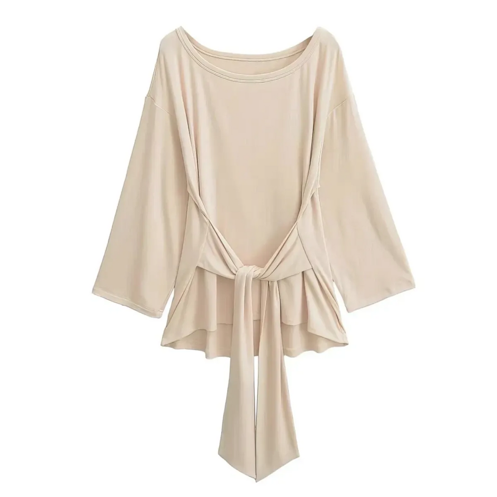 Sheer Off-Shoulder Oversized Long Sleeve T-Shirt - T-Shirts - T-Shirt - 1