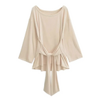 Sheer Off-Shoulder Oversized Long Sleeve T-Shirt - T-Shirts - T-Shirt - 1