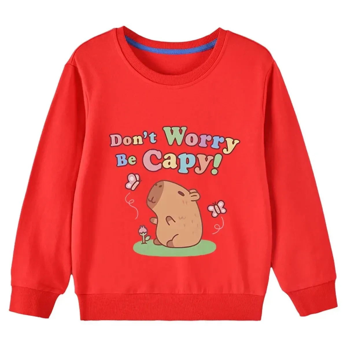 Kids Cotton Capybara Cartoon Pullover Sweatshirt - T-Shirts - Sweatshirt - 10