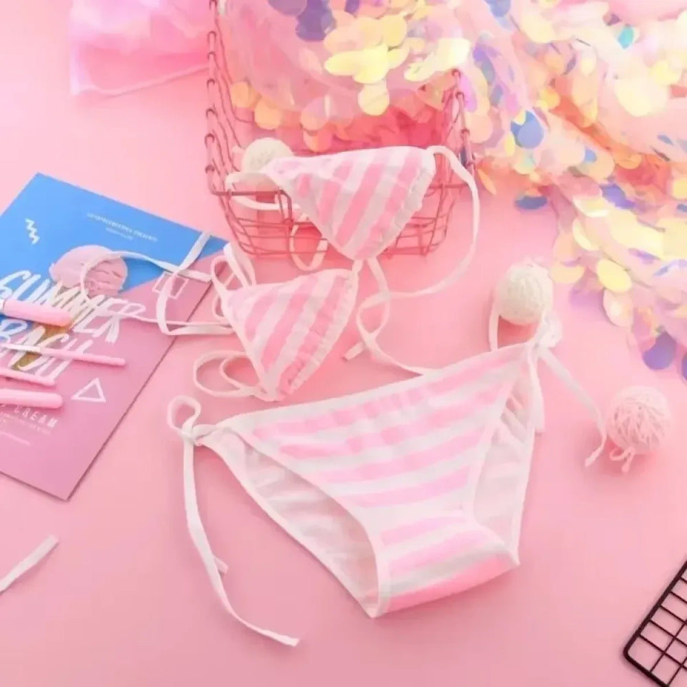 Lolita Striped Mini Bikini Cosplay Set - Cosplay - Swimsuit / Bikini / One-Piece Swimwear - 8