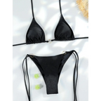 Triangle Chain Print Micro Thong Bikini Set - Swimsuits - Swimsuit / Bikini / One-Piece Swimwear - 8