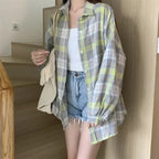 Vintage Preppy Plaid Button-Up Shirt - T-Shirts - Button-Up Shirt - 20