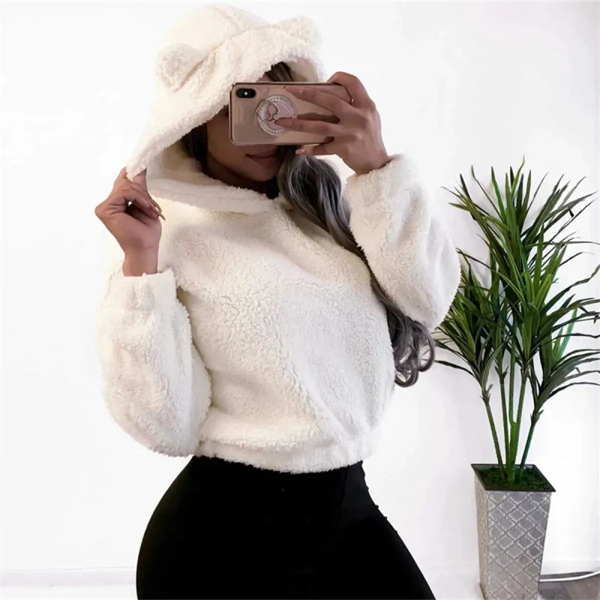 Korean Bear Ears Loose Pullover Hoodie - Hoodies & Sweatshirts - Hoodie - 2