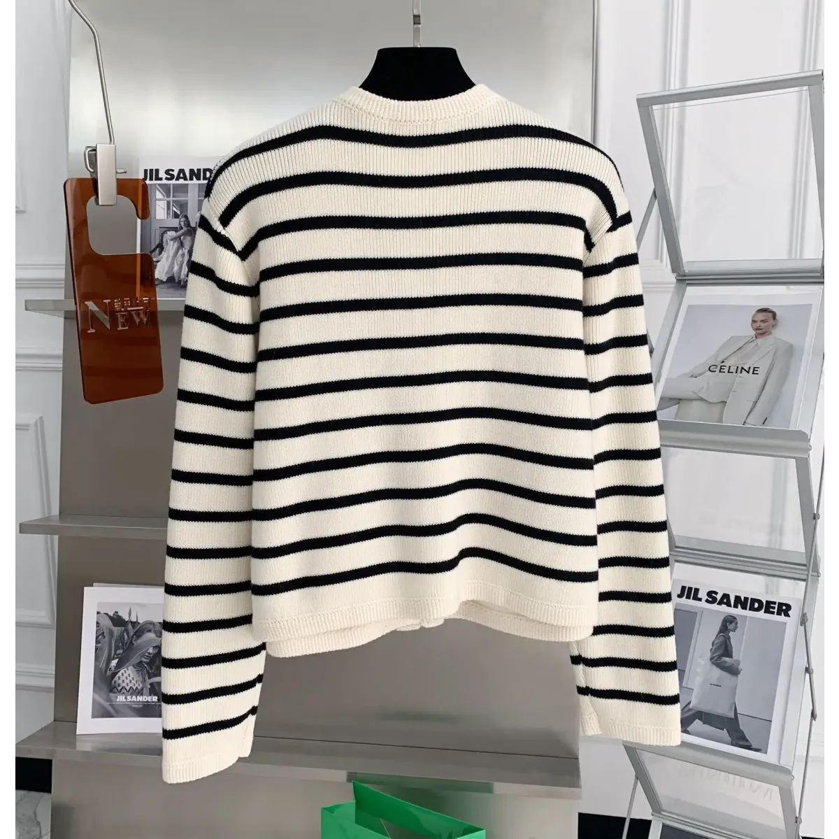 Striped Knit O-Neck Cropped Cardigan - Women’s Clothing & Accessories - Cardigan - 5
