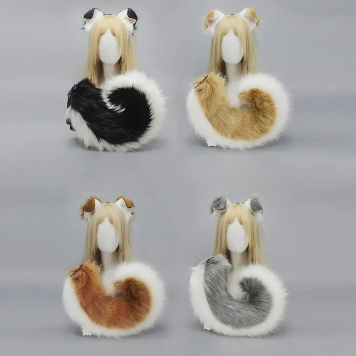 Plush Anime Dog Ear Headband and Tail Set - Anime - Costume Props - 4