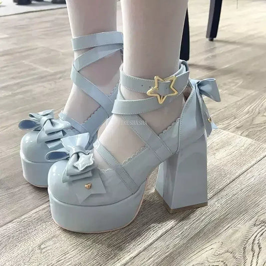 Vintage Mary Janes with Star Buckle - Sweet Loli Platform Shoes