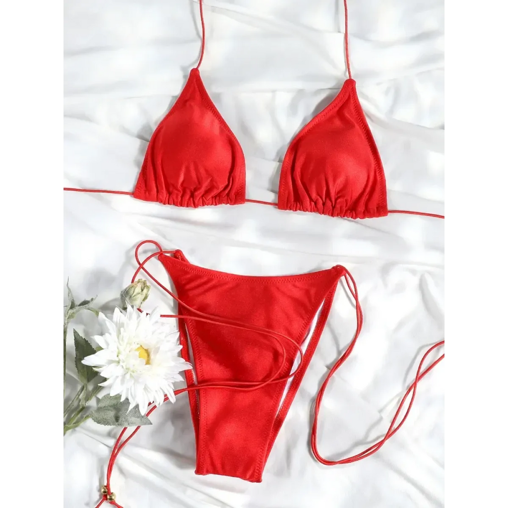 Printed Triangle Micro Thong Bikini Set - Swimsuits - Swimsuit / Bikini / One-Piece Swimwear - 13