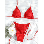Printed Triangle Micro Thong Bikini Set - Swimsuits - Swimsuit / Bikini / One-Piece Swimwear - 13