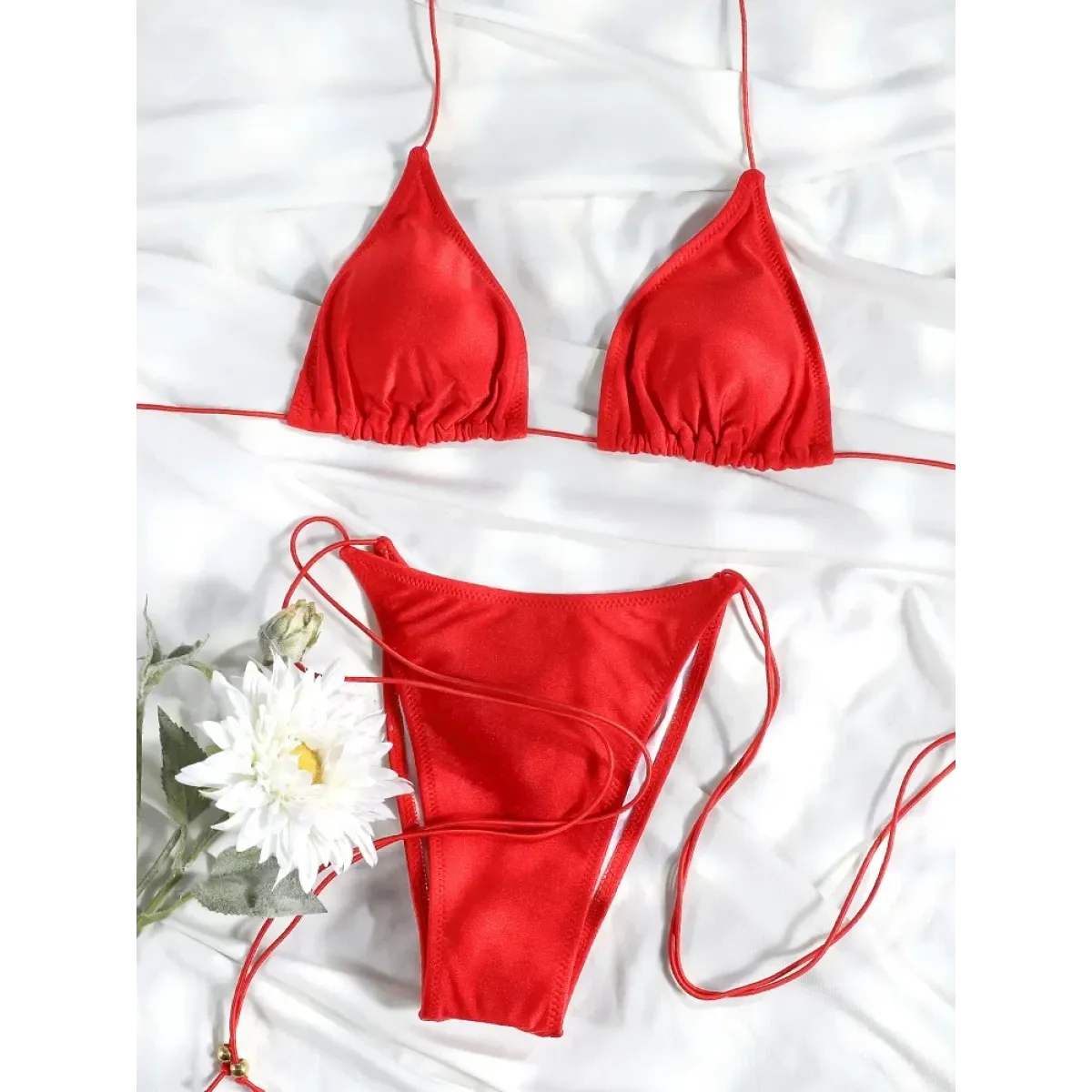Printed Triangle Micro Thong Bikini Set - Swimsuits - Swimsuit / Bikini / One-Piece Swimwear - 13