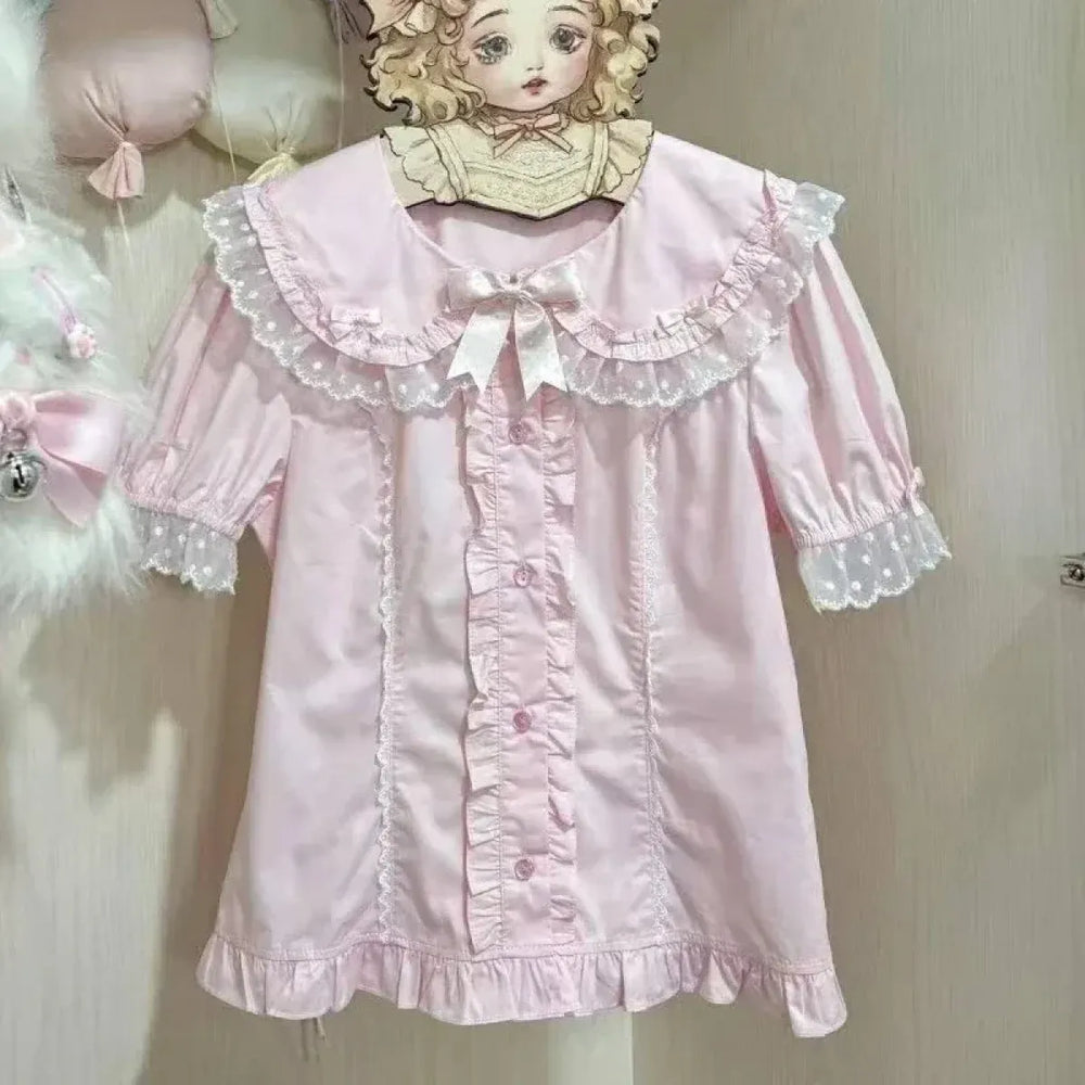 Sweet Lolita Ruffle Puff Sleeve Blouse - Women’s Clothing & Accessories - Blouse - 1