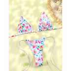 Printed Triangle Micro Thong Bikini Set - Swimsuits - Swimsuit / Bikini / One-Piece Swimwear - 8