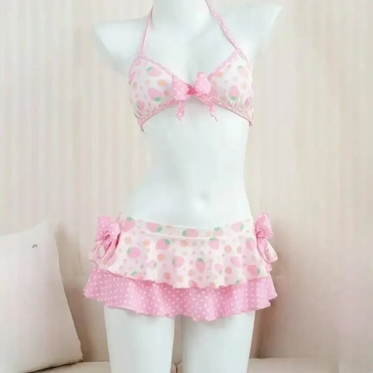 Japanese Kawaii Y2K Ruffle Halter Bikini Set - Swimsuits - Swimsuit / Bikini / One-Piece Swimwear - 10