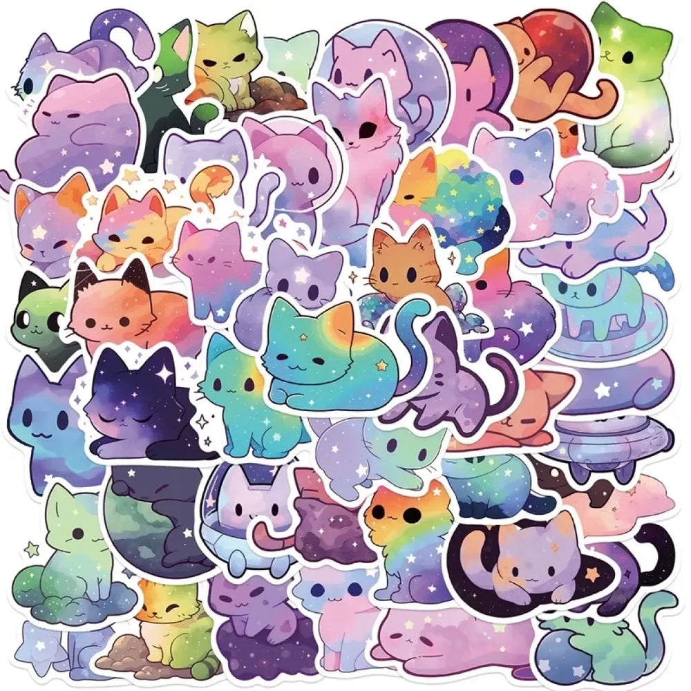 Cute Starry Sky Cat PVC Sticker Pack - Stickers - Sticker / Decal - 1