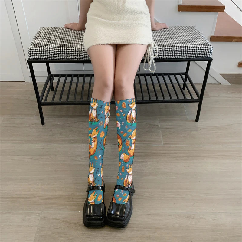 Velvet Long Socks for Women - Harajuku Summer Stockings - Kawaii Stop - Breathable Fabric, Chic and Comfortable, Elasticity, Fashion Accessories, Harajuku Summer Stockings, Lightweight Design, Polyester Nylon Blend, Statement Piece, Summer Essentials, Trendy Fashion, Unisex, Velvet Long Socks, Women's Fashion