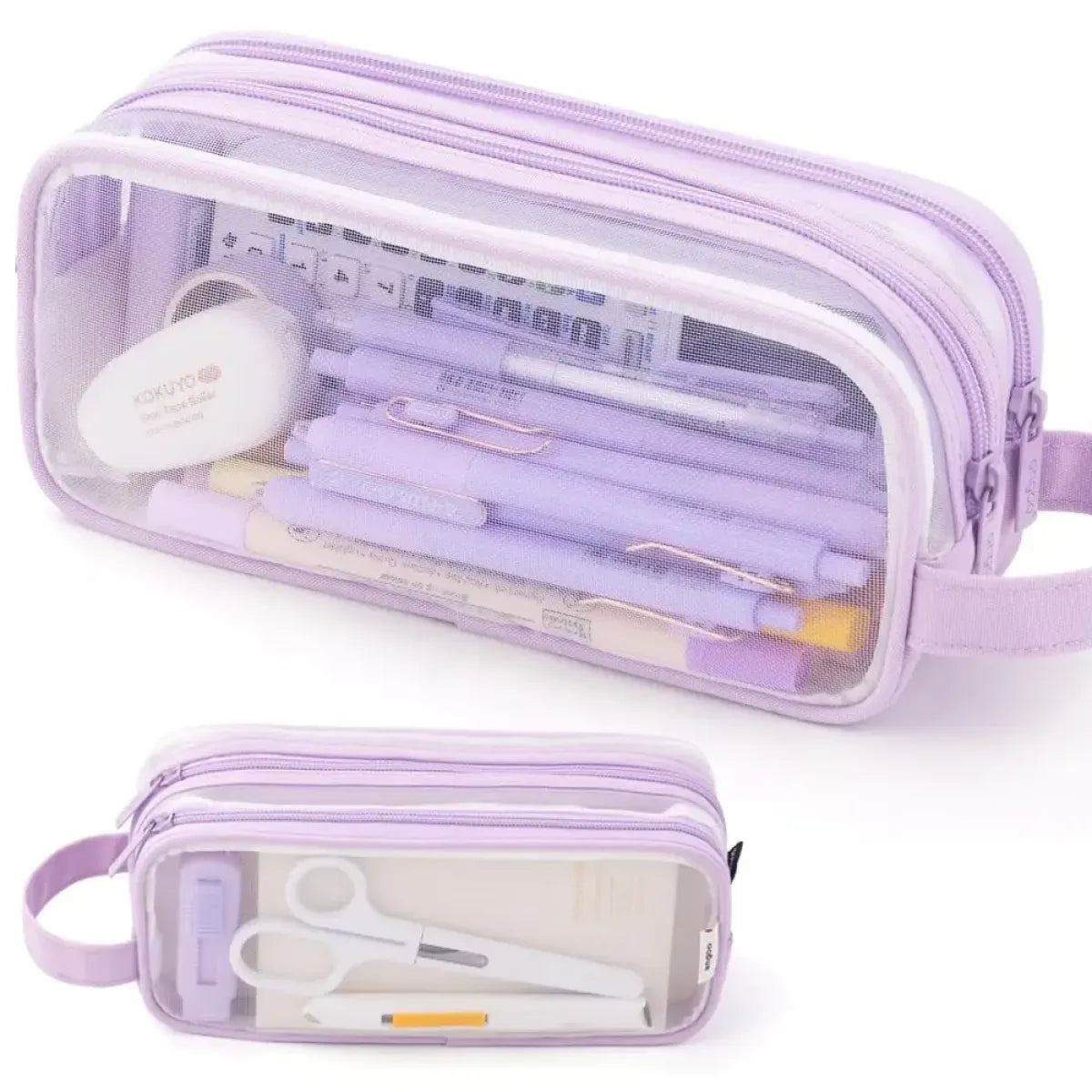Purple Transparent Pencil Pouch - Accessories - Pouch / Makeup Bag - 1