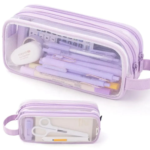 Purple Transparent Pencil Pouch