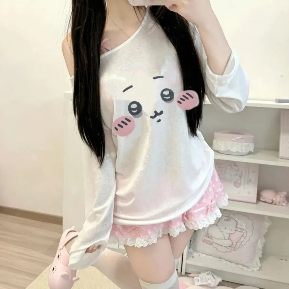 Sweet Cartoon Seal Print Long Sleeve T-Shirt - T-Shirts - T-Shirt - 1