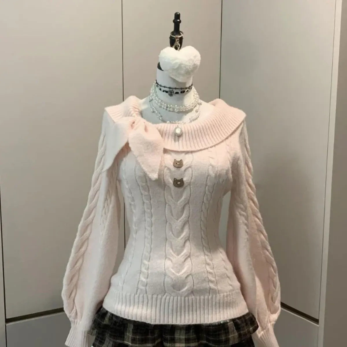 Preppy Bow Knit Sweater Y2K Gyaru Style - Best Sellers - Sweater / Pullover - 7