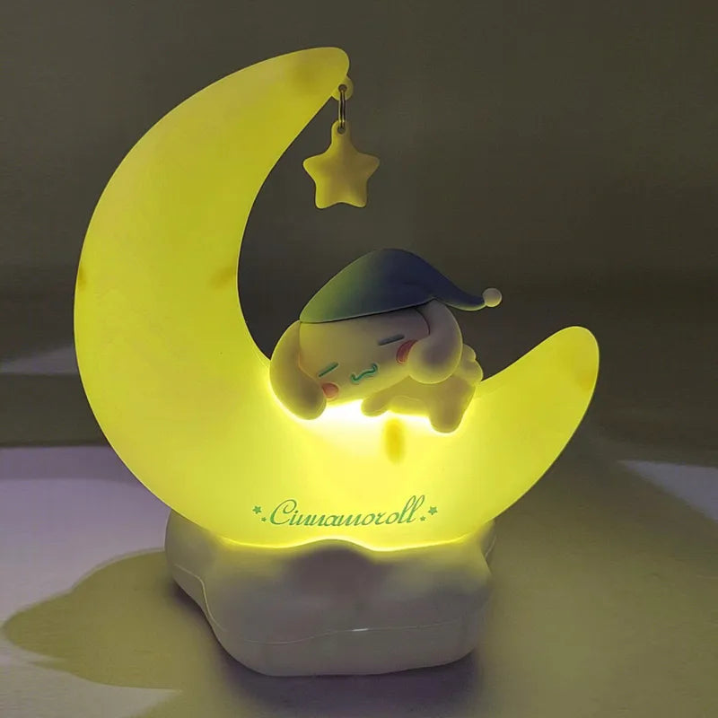 Sanrio Moon LED Light - Kuromi, Cinnamonroll - Kawaii Bedroom Night Light - Kawaii Stop - Anime Accessories, Bedroom Decor, Bedroom Essentials, Cinnamonroll, Cute Decor, Kawaii Night Light, Kuromi, LED Lamp, Magical Atmosphere, Moon LED Light, Nostalgic Charm, Quirky Decor, Sanrio, Sanrio Merchandise, Unique Gifts, Whimsical Lighting