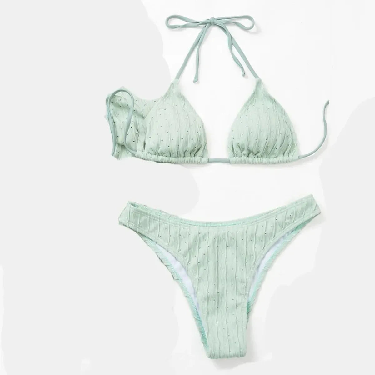 Jacquard Drawstring Two Piece Bikini Set - Swimsuits - Swimsuit / Bikini / One-Piece Swimwear - 4