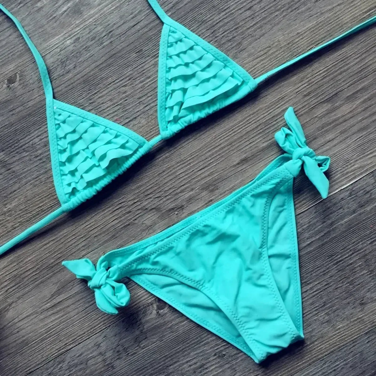 Girls Falbala Two-Piece Bikini Swimsuit Set - Swimsuits - Swimsuit / Bikini / One-Piece Swimwear - 1