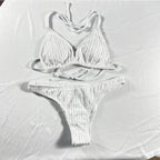 Jacquard Drawstring Two Piece Bikini Set - Swimsuits - Swimsuit / Bikini / One-Piece Swimwear - 8