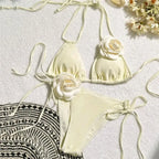 Black 3D Flower Triangle Bikini Set - Swimsuits - Swimsuit / Bikini / One-Piece Swimwear - 6