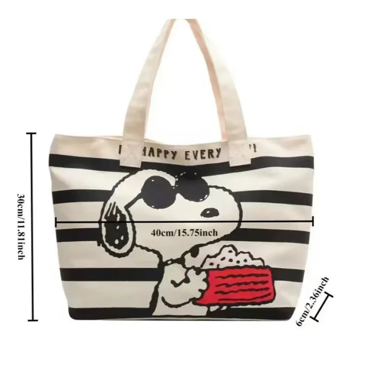 Snoopy Canvas Large Capacity Tote Bag - Women Bags & Wallets - Tote Bag - 5