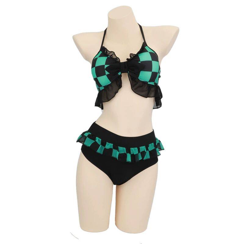 Demon Slayer Swimsuits - Kawaii Stop - Anime, Bathing Suit, Beach Swimsuit, Cosplay, Cosplay Costume, Demon Slayer, Demon Slayer Kimetsu no Yaiba, Halter Swimwear, Kimetsu No Yaiba, Shinobu Kochou, Swimsuit, Swimsuits, Two Piece Swimsuits, Woman Bikini, Women's Clothing &amp; Accessories