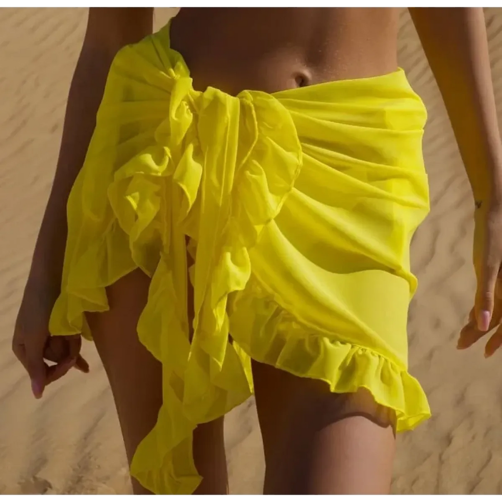 Ruffle Bikini Cover-Up Sarong Skirt - Bottoms - Swimsuit / Bikini / One-Piece Swimwear - 3