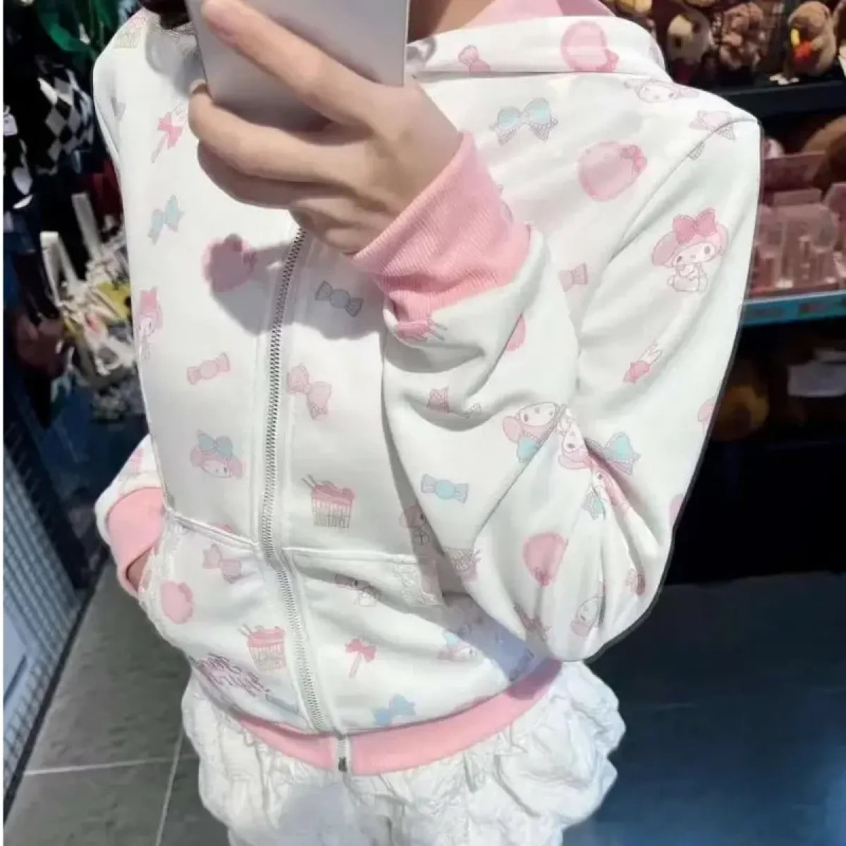 My Melody Y2K Cartoon Zip-Up Hoodie - Women’s - Hoodie - 5