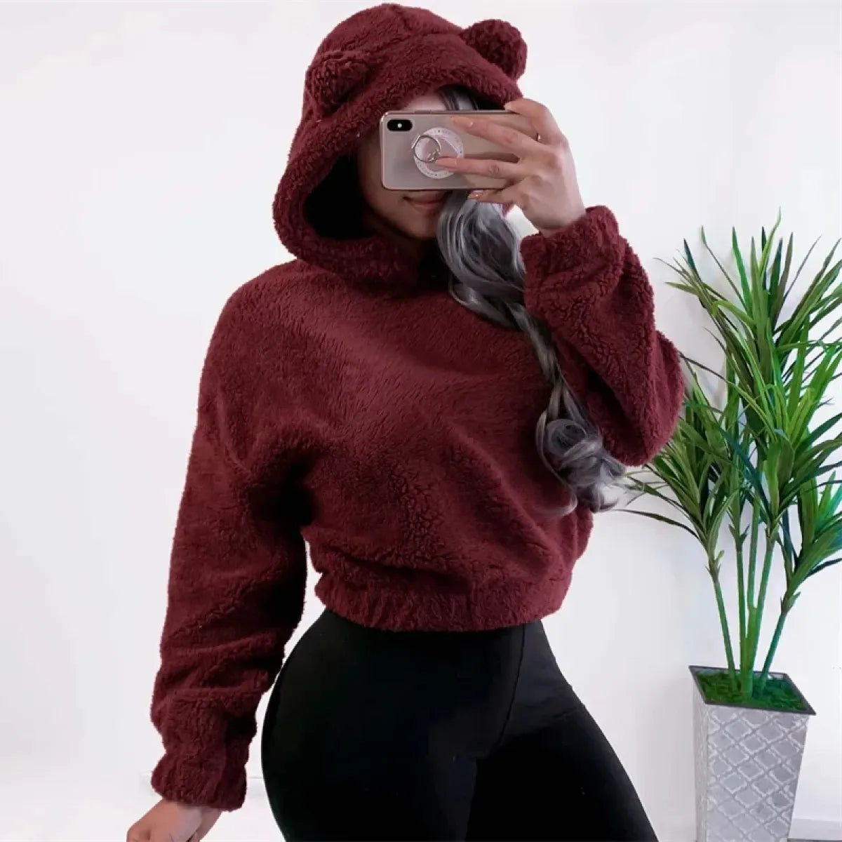 Korean Bear Ears Loose Pullover Hoodie - Hoodies & Sweatshirts - Hoodie - 4