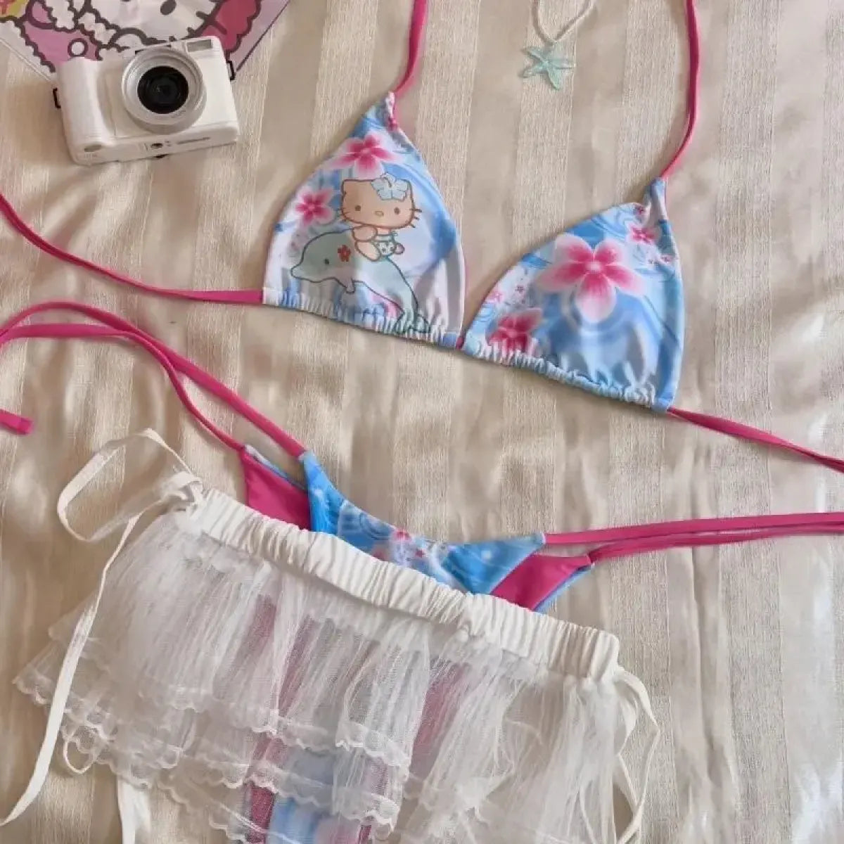Hello Kitty Anime Halter Bikini Set - Anime - Swimsuit / Bikini / One-Piece Swimwear - 4