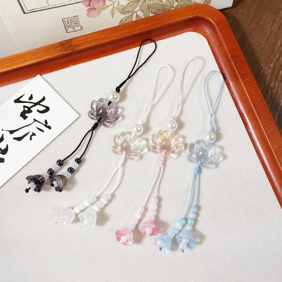 Handmade Beaded Lotus Keychain Phone Charm - Best Sellers - Accessories - 1