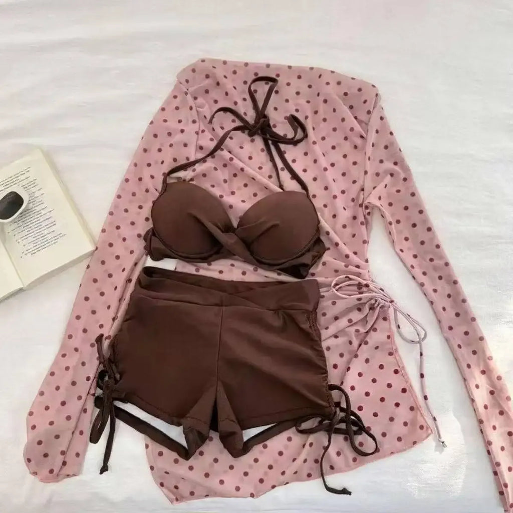Sweet Korean Vintage Y2K Ruffle Halter Bikini - Women’s - Swimsuit / Bikini / One-Piece Swimwear - 20