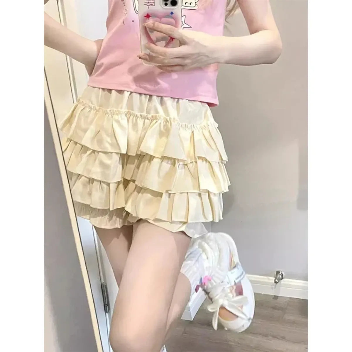 Y2K Sweet Ruffle Bow Mini Skirt - Bottoms - Mini Skirt - 5