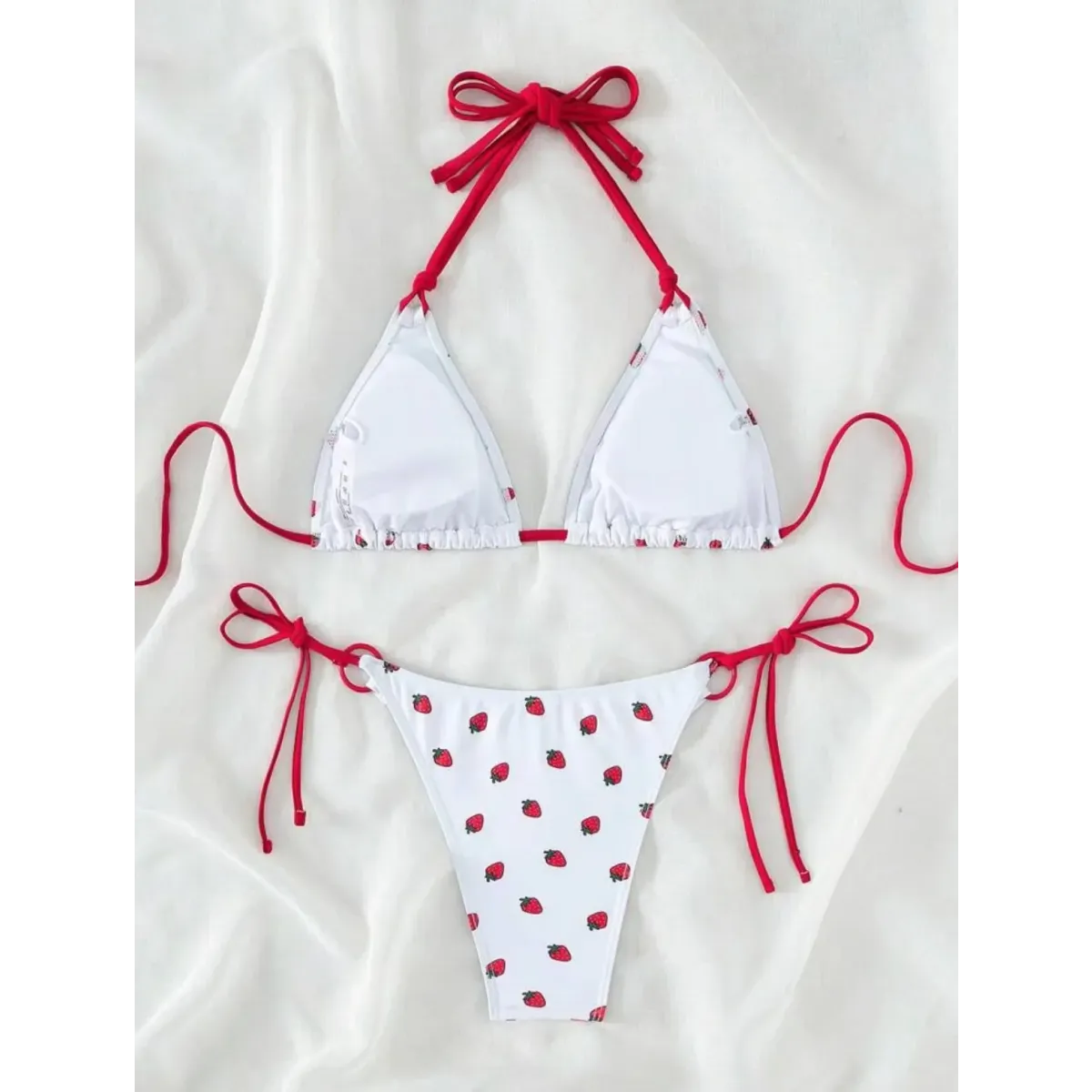 Strawberry Print Halter Micro Bikini Set - Swimsuits - Swimsuit / Bikini / One-Piece Swimwear - 3