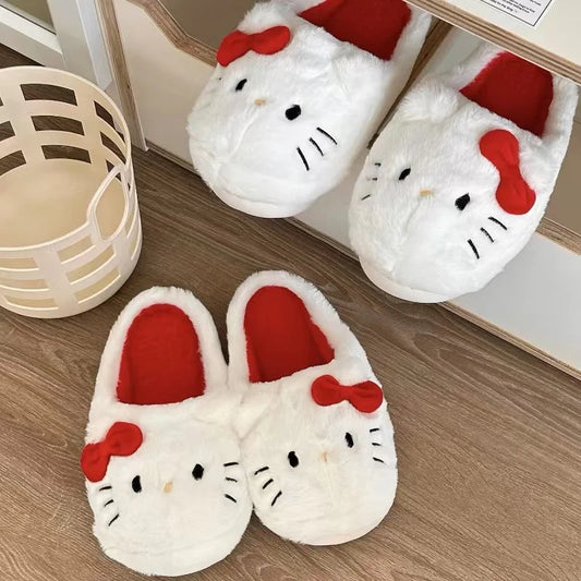 Hello Kitty Plush Slippers - Cozy Winter Gifts