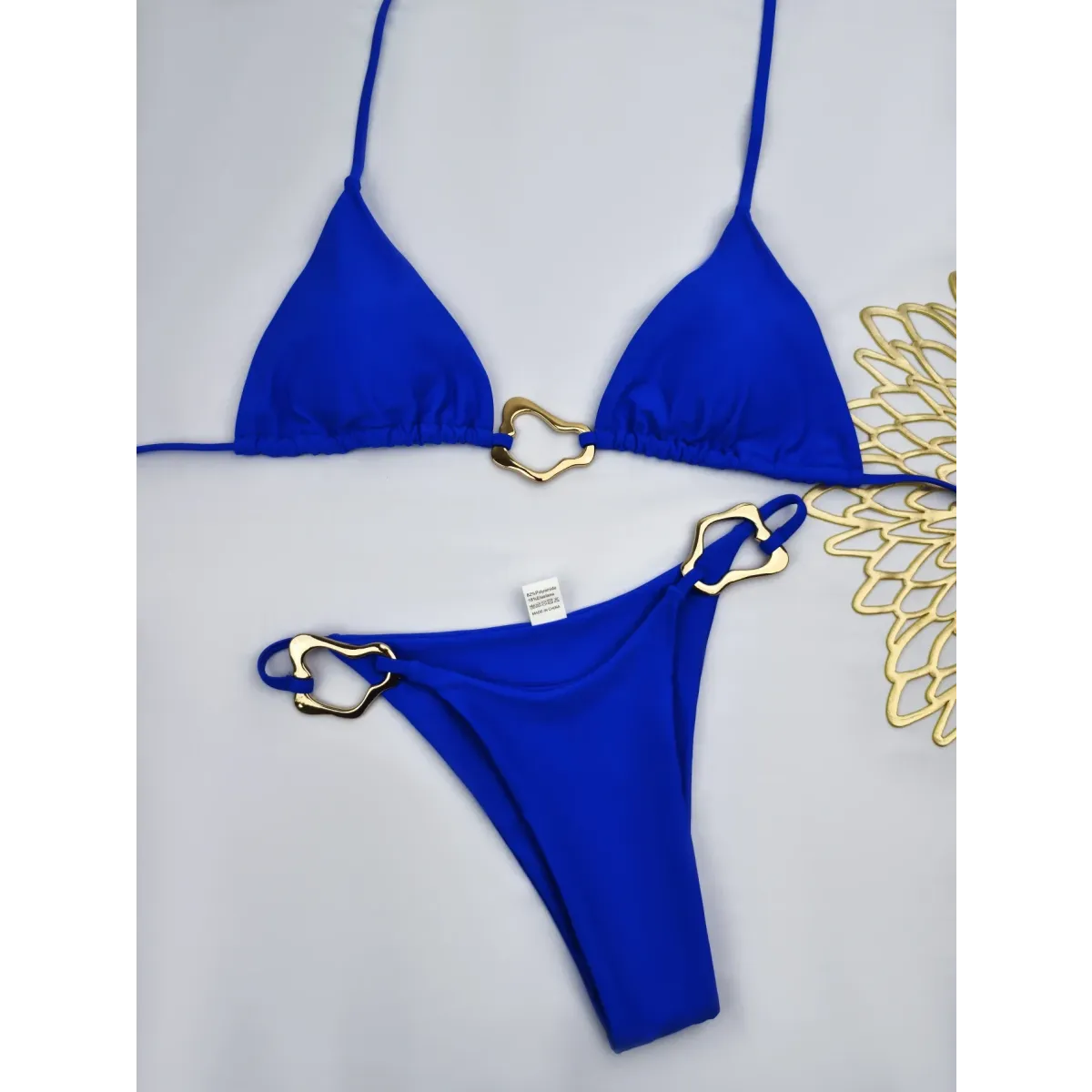 Solid Color Lace-Up Two-Piece Bikini Set - Swimsuits - Swimsuit / Bikini / One-Piece Swimwear - 6