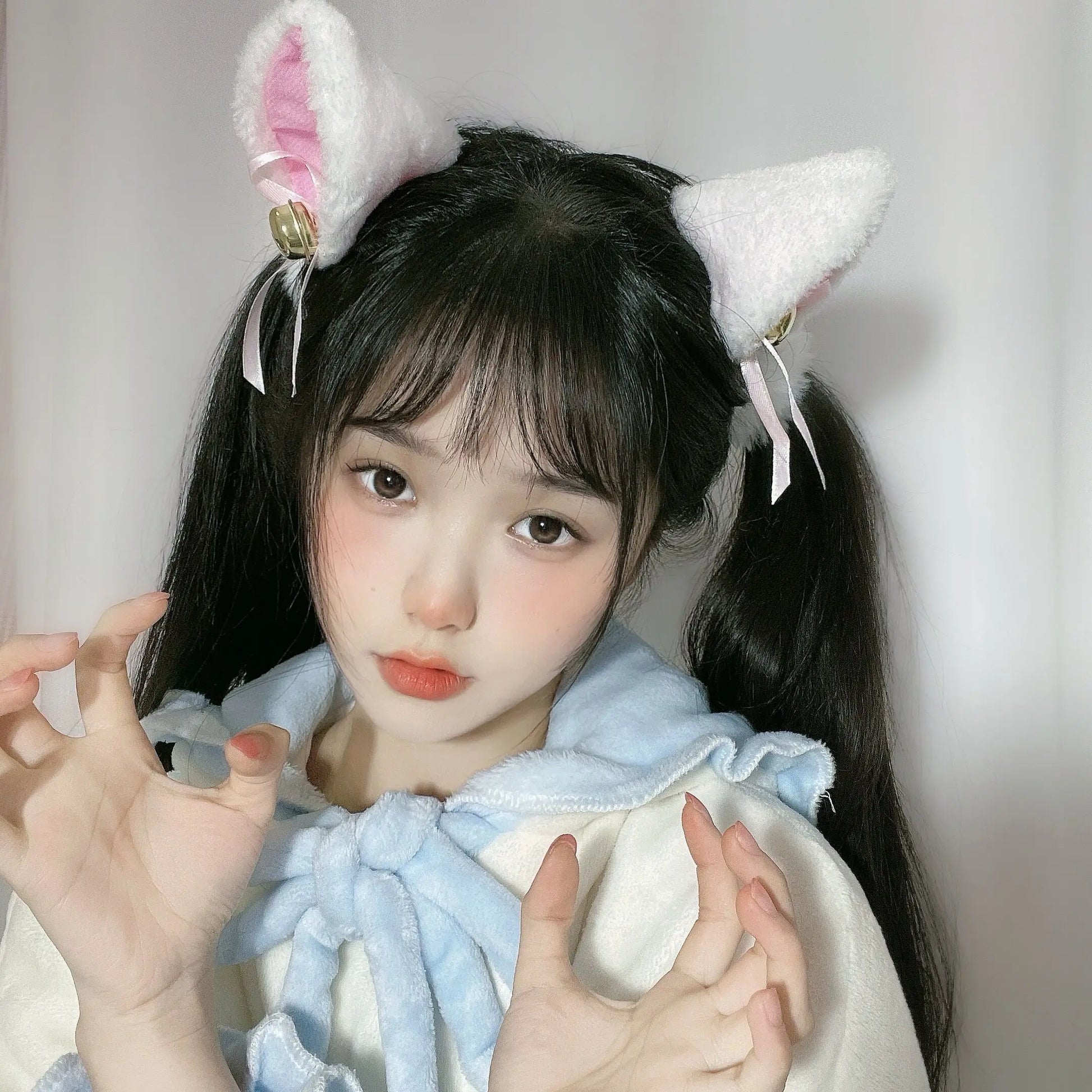 Cat Ears with Bell Hair Clip - Fox Long Fur Hairpins - Cosplay Anime Costume - Kawaii Stop - 