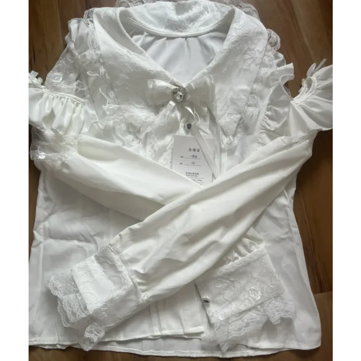 Lolita Lace Patchwork Bow Blouse - Dresses - Blouse - 7