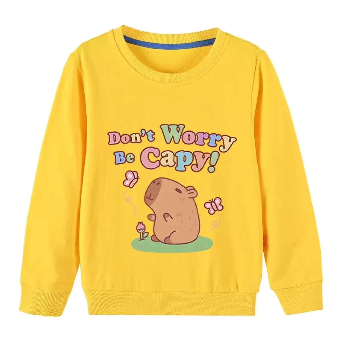 Kids Cotton Capybara Cartoon Pullover Sweatshirt - T-Shirts - Sweatshirt - 4