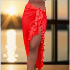 Ruffle Knit Sarong Swim Cover-Up Skirt - Bottoms - Swimsuit / Bikini / One-Piece Swimwear - 3