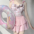Cute Bear Print Lolita Bikini Swimsuit - Women’s - Swimsuit / Bikini / One-Piece Swimwear - 8