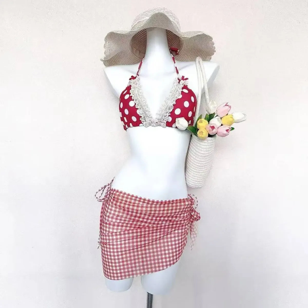 Japanese Kawaii Y2K Ruffle Halter Bikini Set - Swimsuits - Swimsuit / Bikini / One-Piece Swimwear - 7
