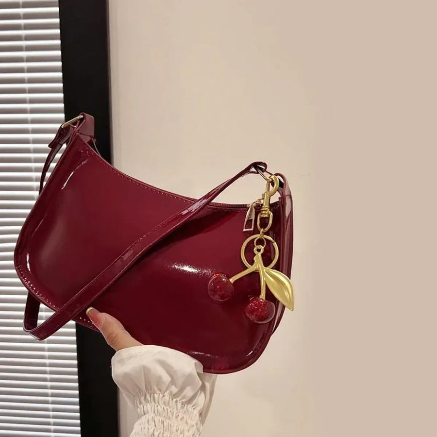 PU Leather Cherry Charm Shoulder Bag - Accessories - Handbag / Purse - 1